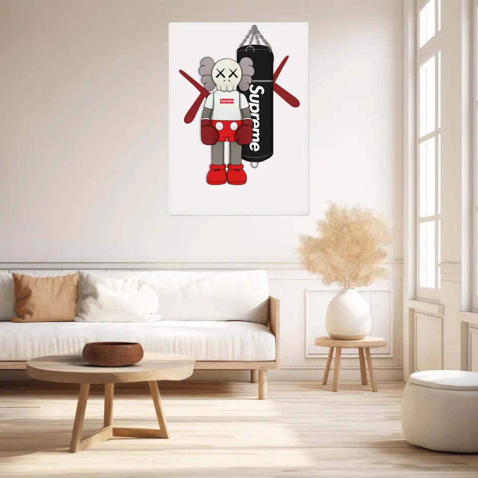 Affiche et Tableau Moderne KAWS Boxe Suprême