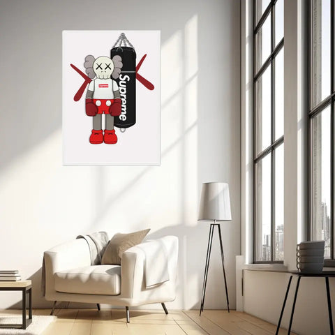 Affiche et Tableau Moderne KAWS Boxe Suprême