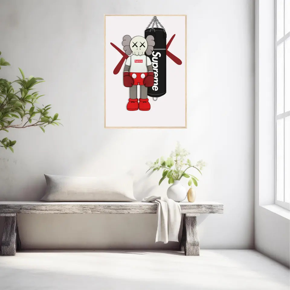 Affiche et Tableau Moderne KAWS Boxe Suprême