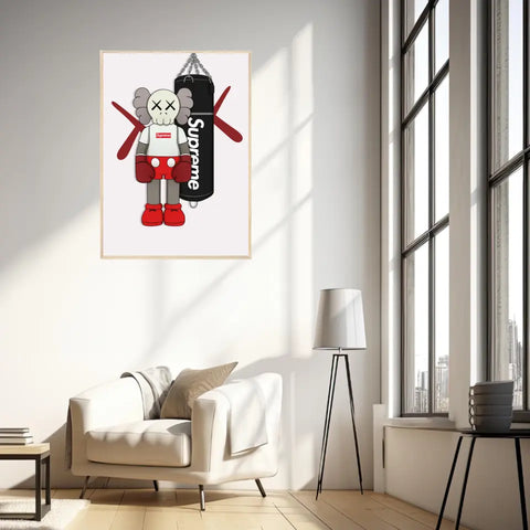 Affiche et Tableau Moderne KAWS Boxe Suprême