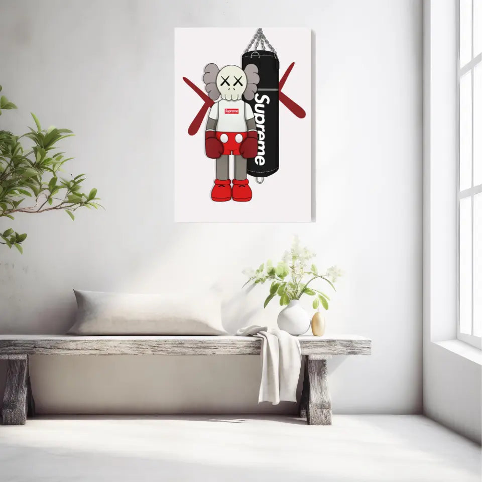 Affiche et Tableau Moderne KAWS Boxe Suprême