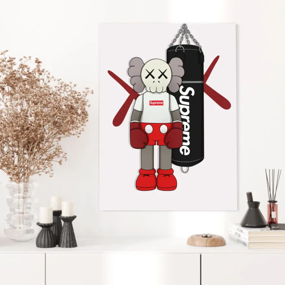 Affiche et Tableau Moderne KAWS Boxe Suprême