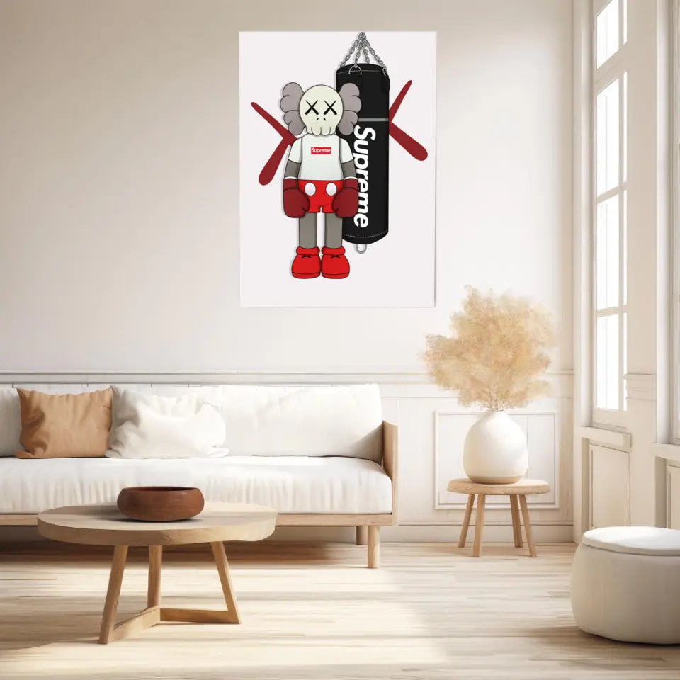 Affiche et Tableau Moderne KAWS Boxe Suprême