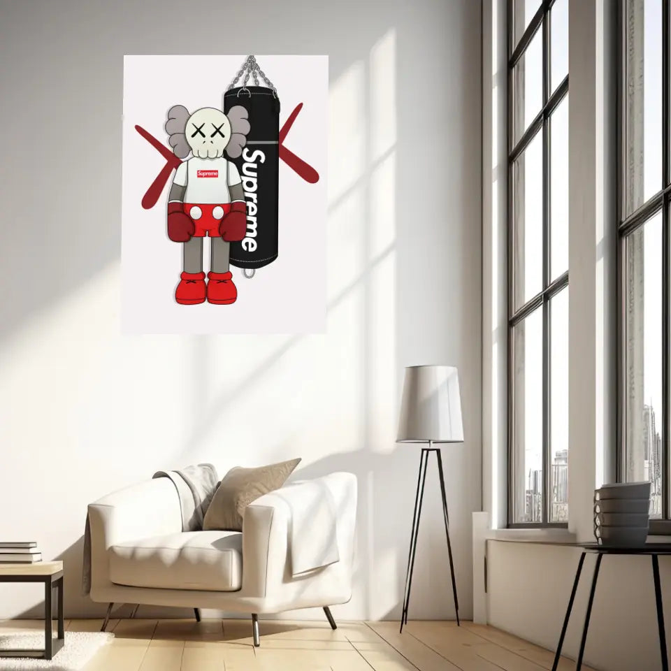 Affiche et Tableau Moderne KAWS Boxe Suprême