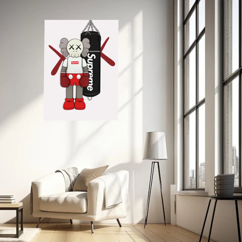 Affiche et Tableau Moderne KAWS Boxe Suprême