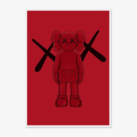 Affiche et Tableau Moderne KAWS Rouge