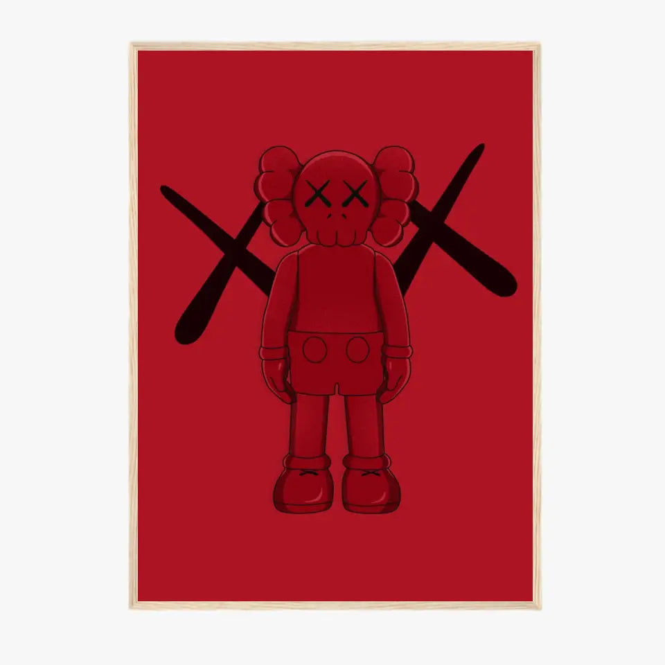 Affiche et Tableau Moderne KAWS Rouge
