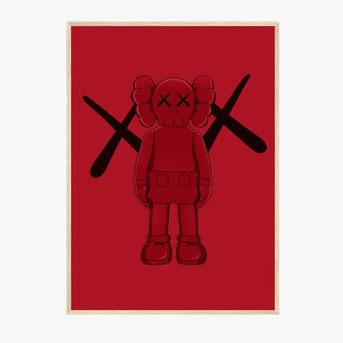 Affiche et Tableau Moderne KAWS Rouge