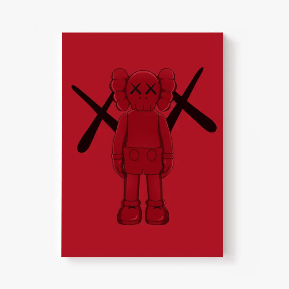 Affiche et Tableau Moderne KAWS Rouge