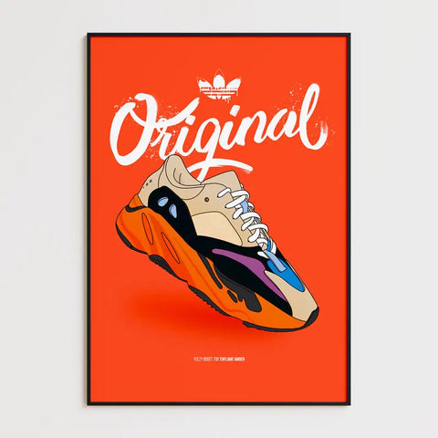 Affiche et Tableau Moderne Sneakers Adidas Yeezy Boost 700 enflame amber