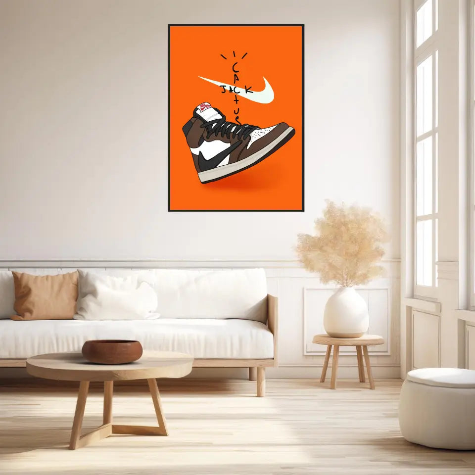 Affiche et Tableau Moderne Sneakers Nike Air Travis Scott Cactus Jack