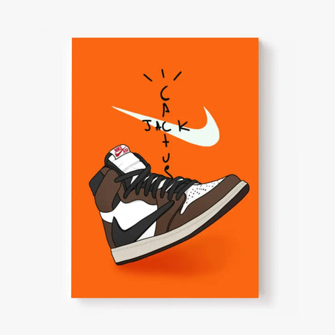 Affiche et Tableau Moderne Sneakers Nike Air Travis Scott Cactus Jack