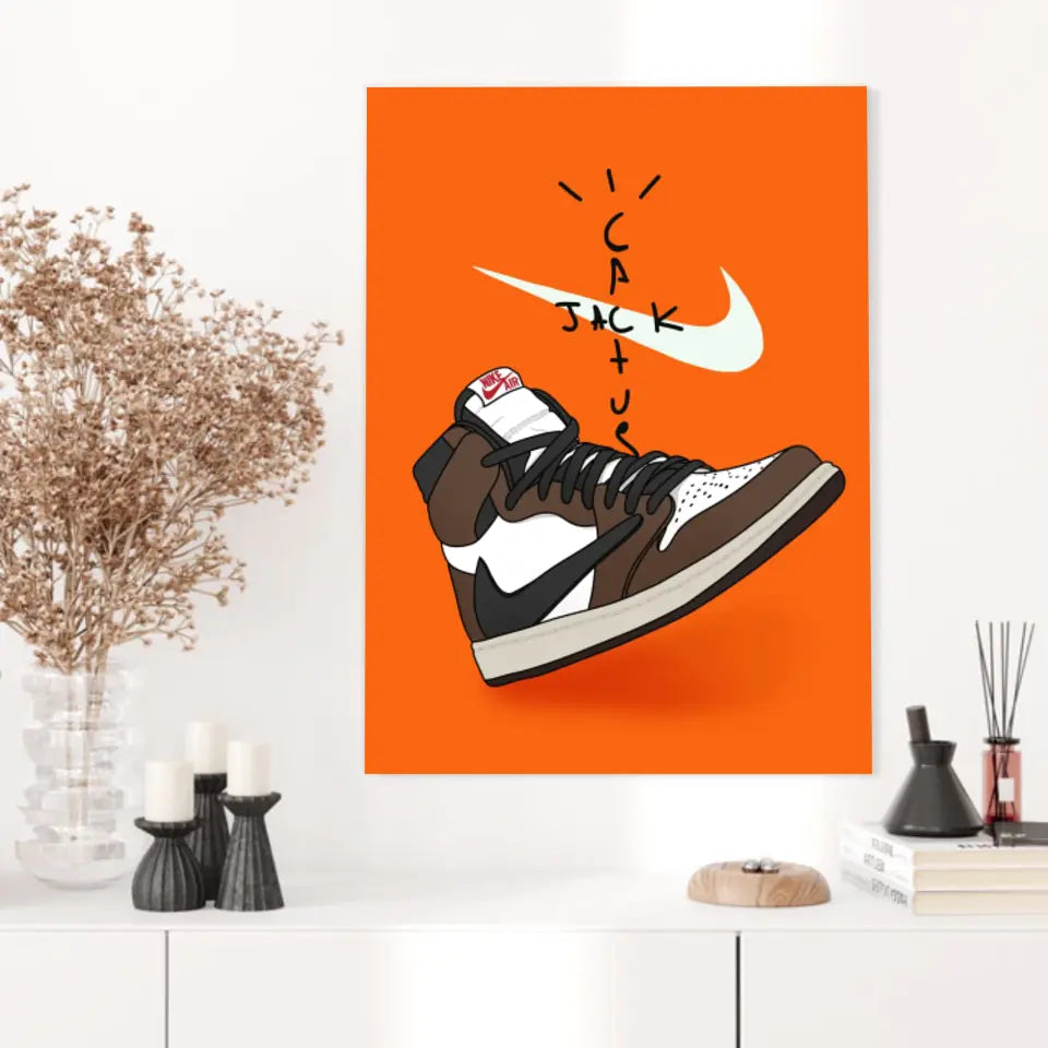 Affiche et Tableau Moderne Sneakers Nike Air Travis Scott Cactus Jack