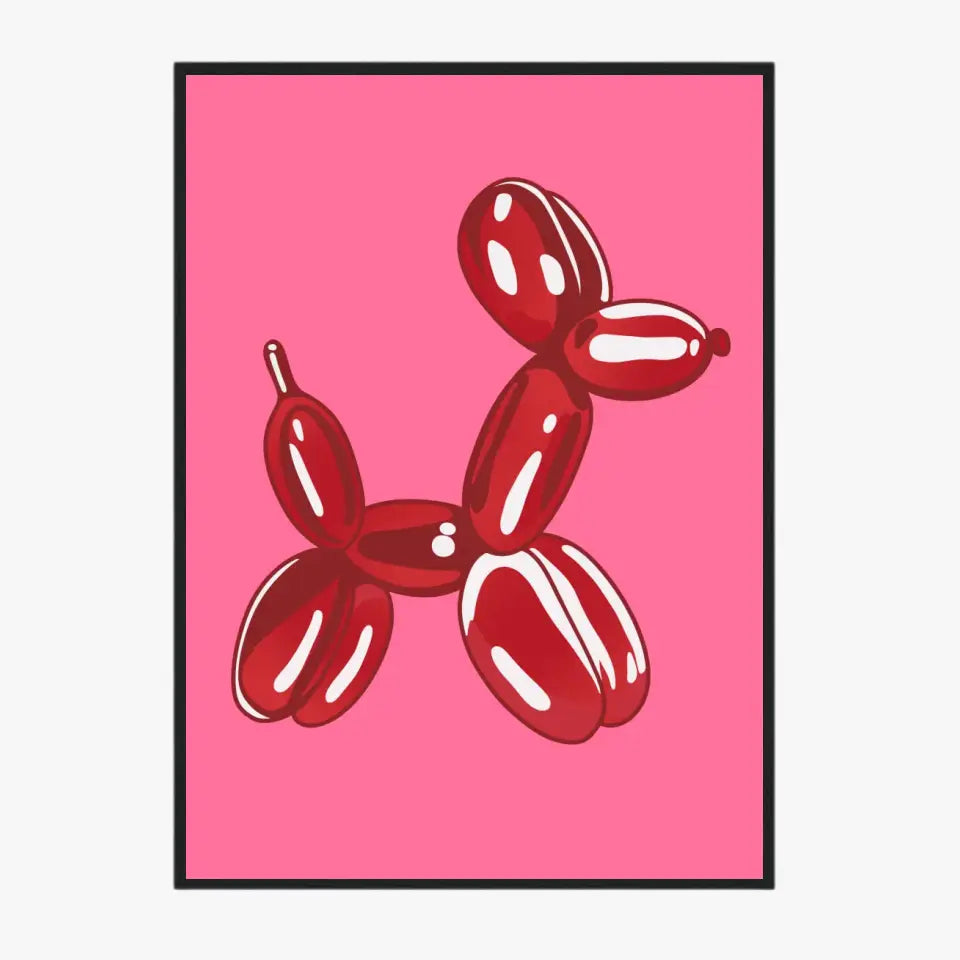 Affiche et Tableau Moderne Jeff Koons Balloon Dogs rouge