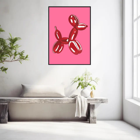 Affiche et Tableau Moderne Jeff Koons Balloon Dogs rouge
