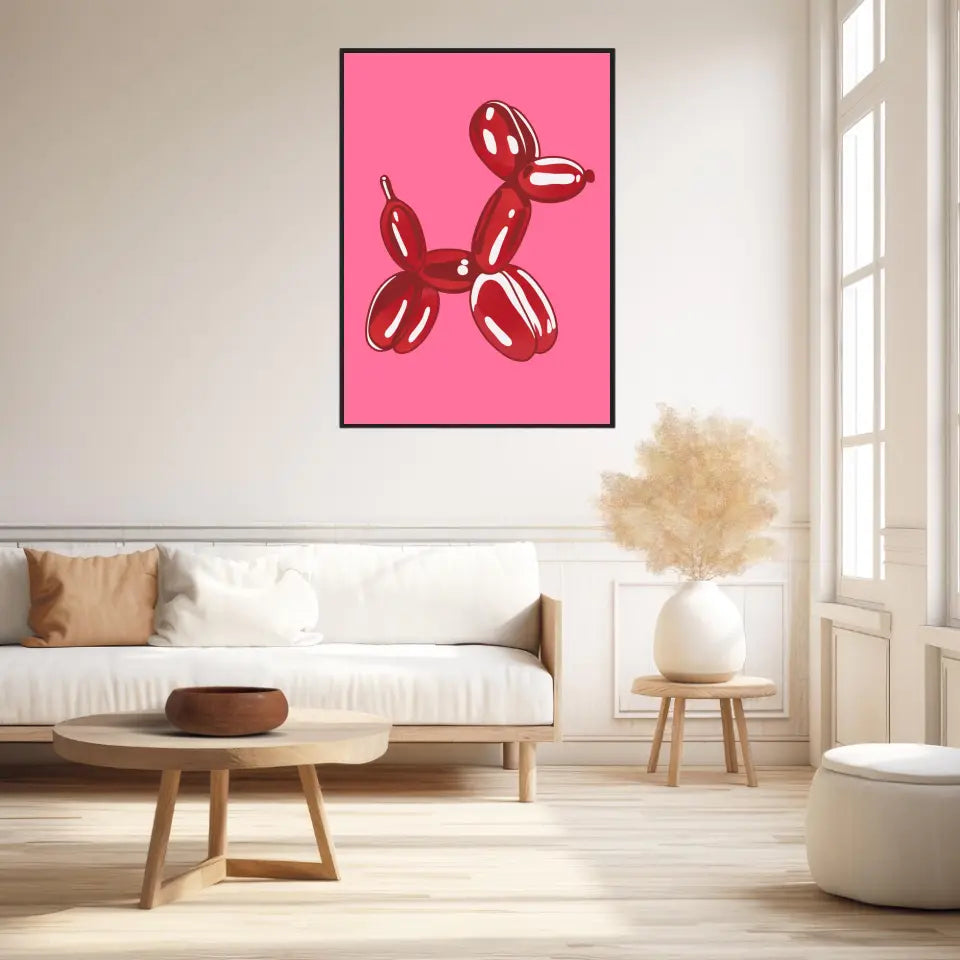 Affiche et Tableau Moderne Jeff Koons Balloon Dogs rouge