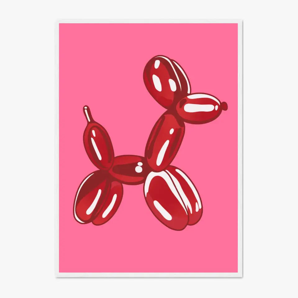 Affiche et Tableau Moderne Jeff Koons Balloon Dogs rouge