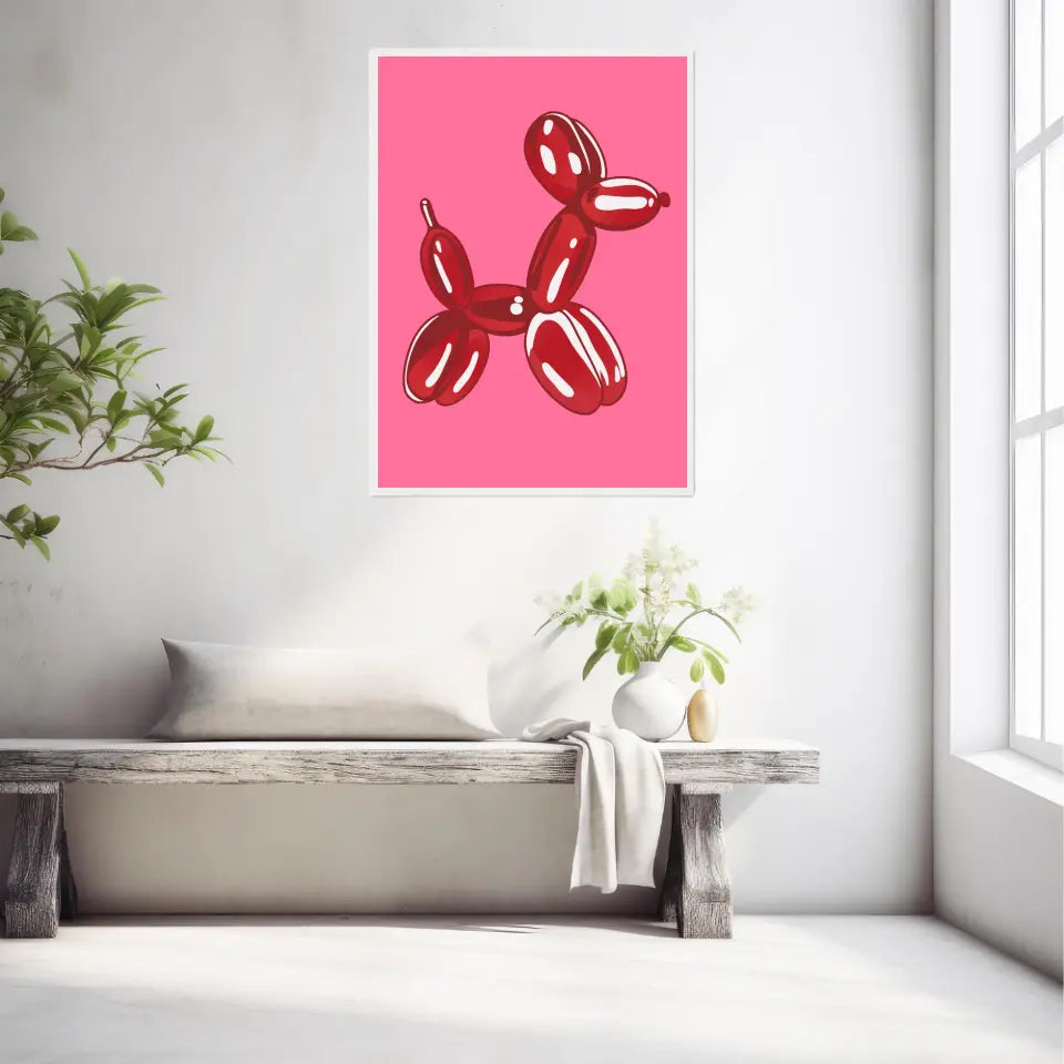 Affiche et Tableau Moderne Jeff Koons Balloon Dogs rouge