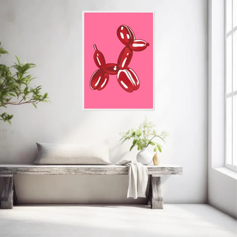 Affiche et Tableau Moderne Jeff Koons Balloon Dogs rouge