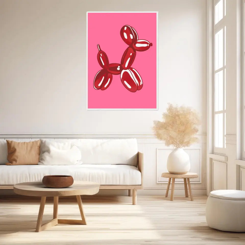 Affiche et Tableau Moderne Jeff Koons Balloon Dogs rouge