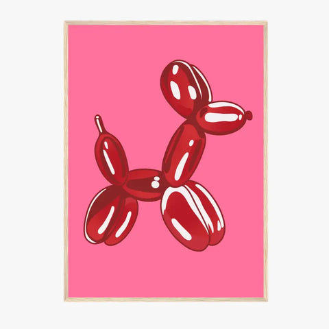 Affiche et Tableau Moderne Jeff Koons Balloon Dogs rouge