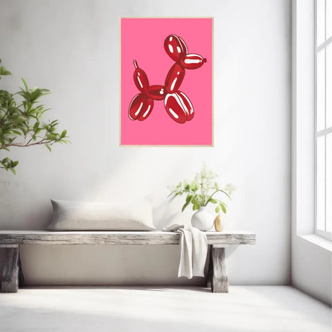 Affiche et Tableau Moderne Jeff Koons Balloon Dogs rouge