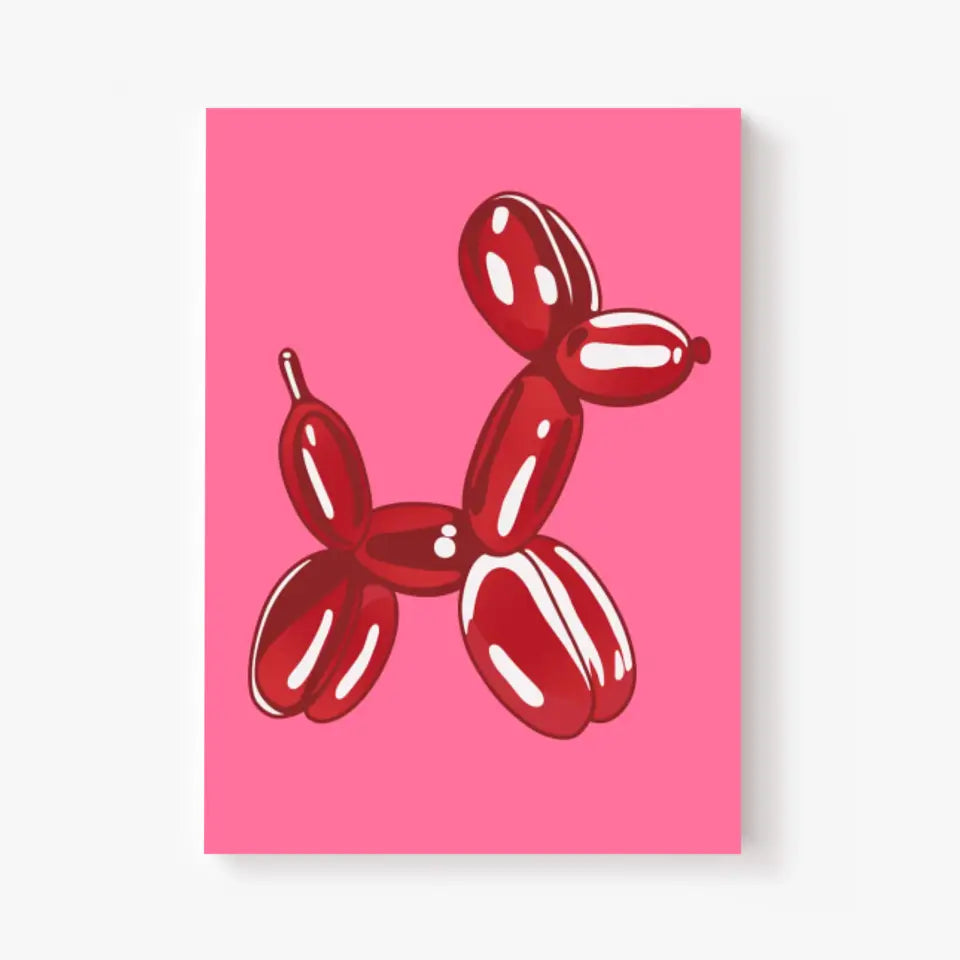 Affiche et Tableau Moderne Jeff Koons Balloon Dogs rouge