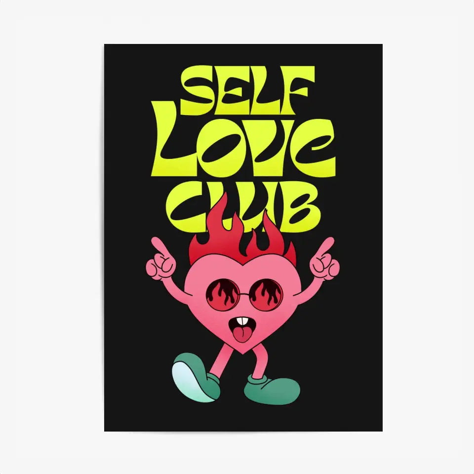 Affiche et Tableau Moderne Self Love Club Coeur
