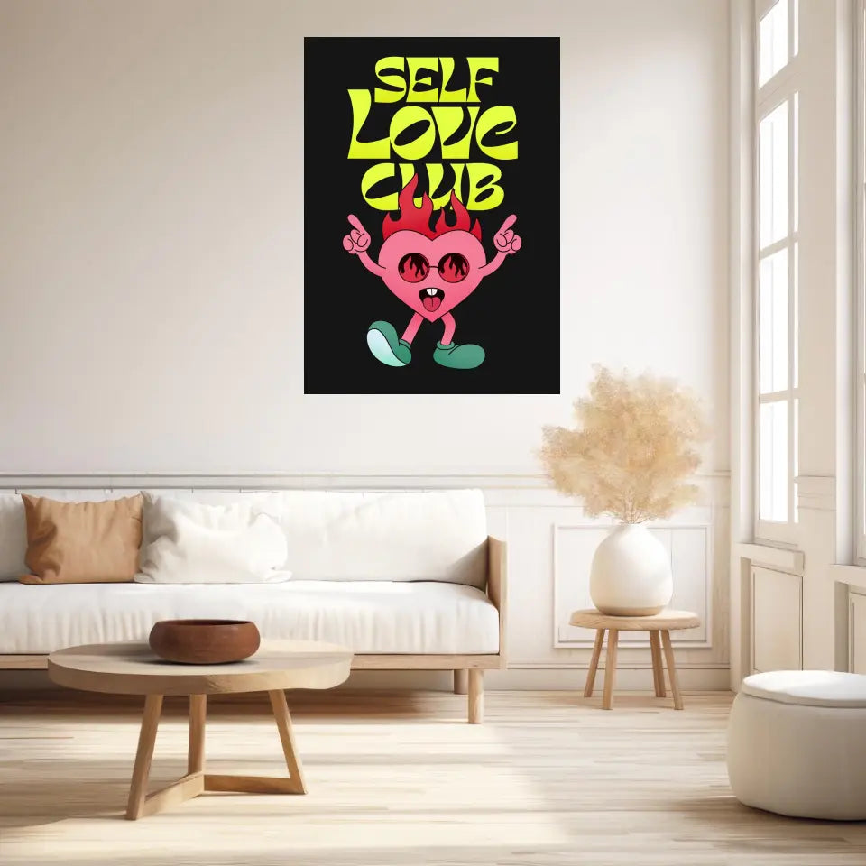 Affiche et Tableau Moderne Self Love Club Coeur