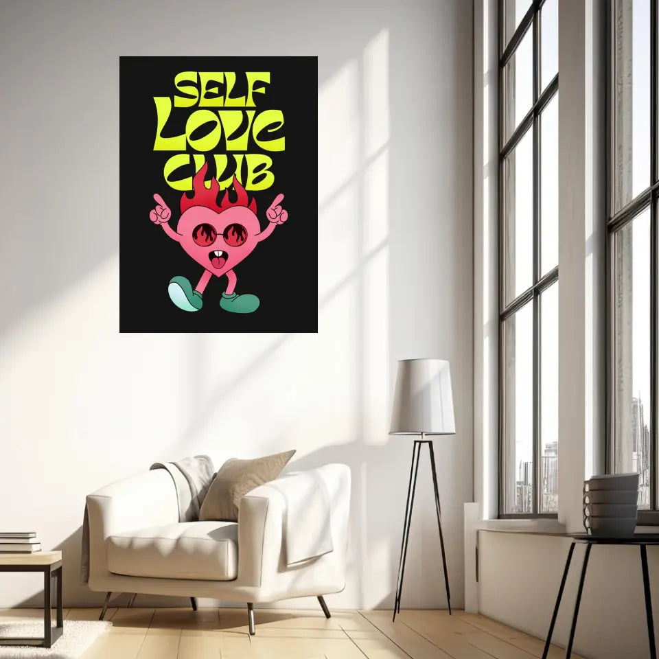 Affiche et Tableau Moderne Self Love Club Coeur