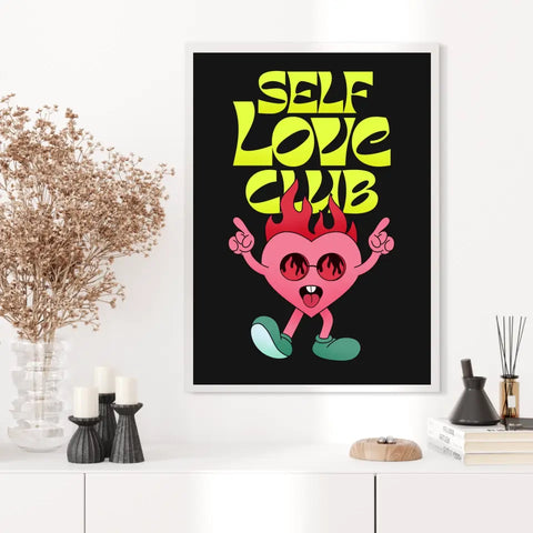 Affiche et Tableau Moderne Self Love Club Coeur