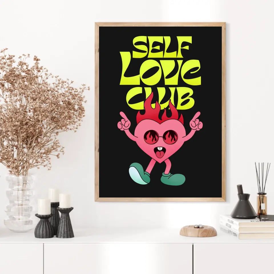 Affiche et Tableau Moderne Self Love Club Coeur