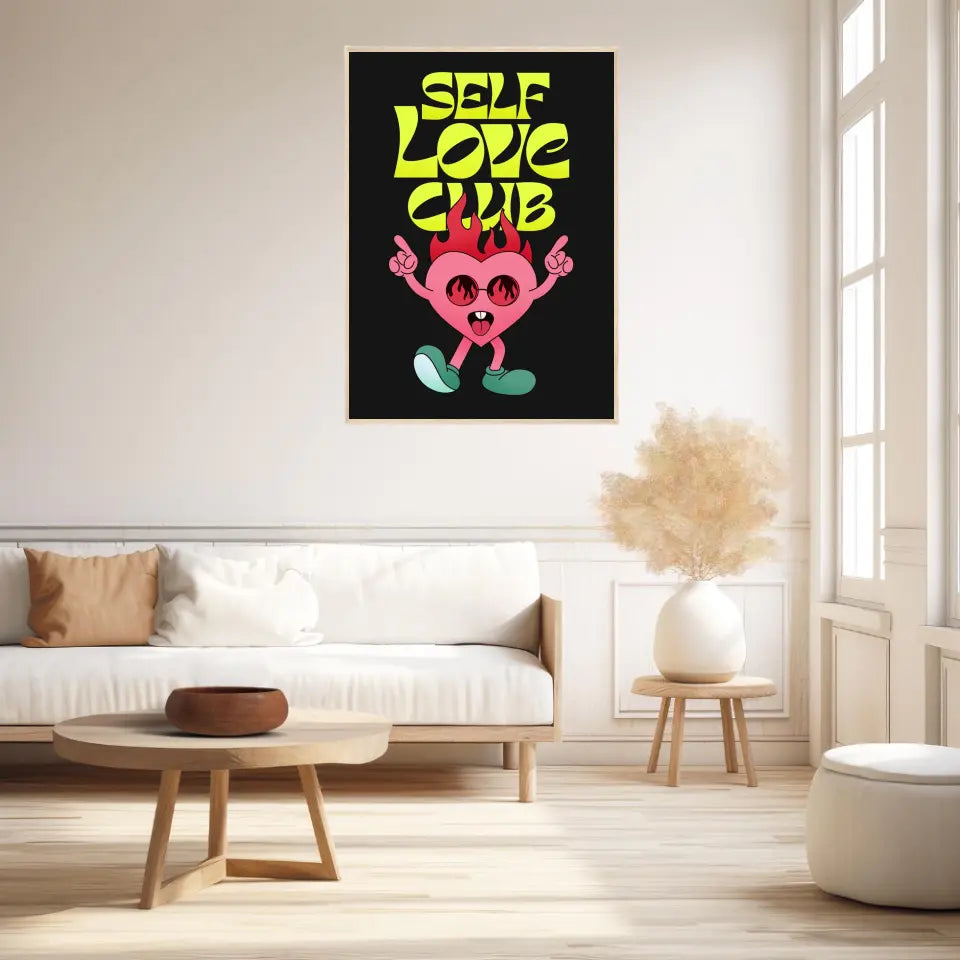 Affiche et Tableau Moderne Self Love Club Coeur