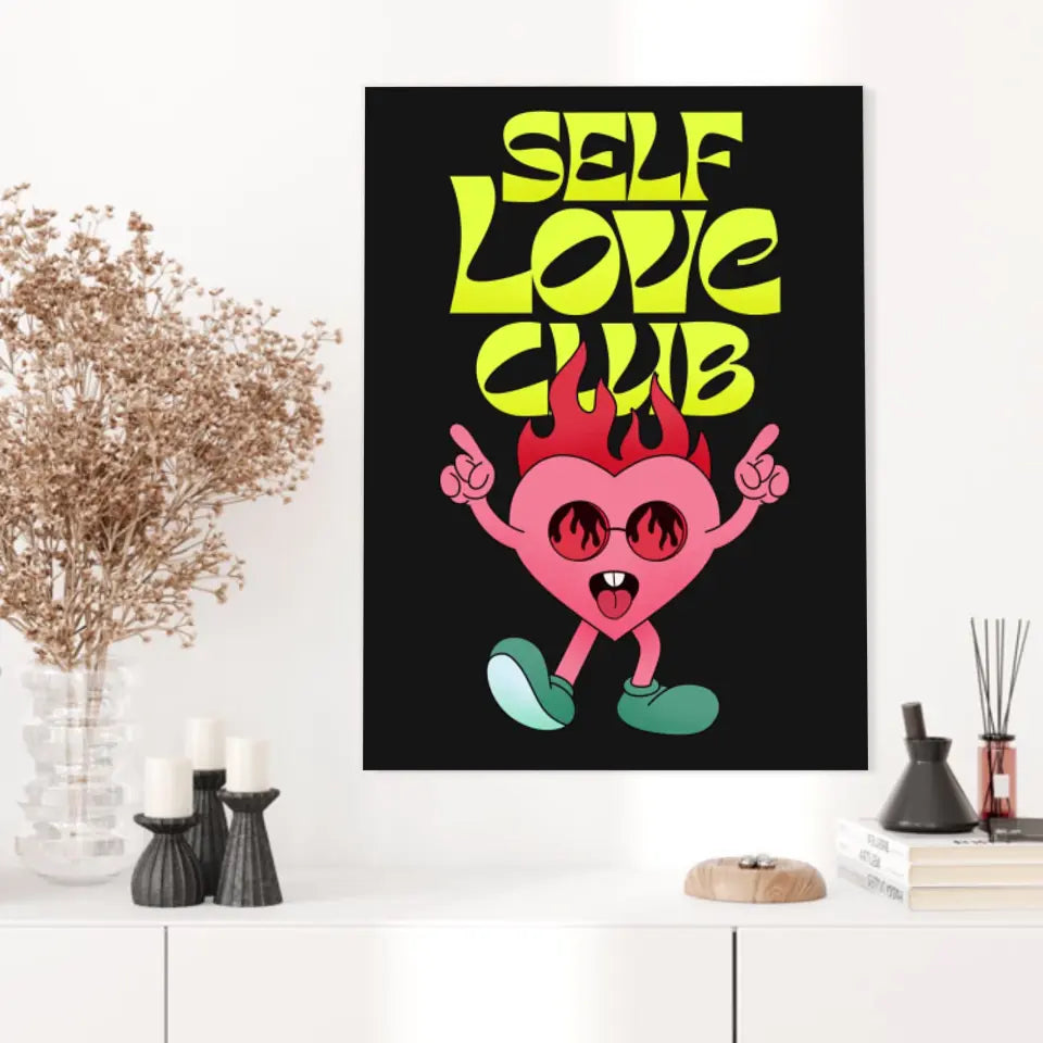 Affiche et Tableau Moderne Self Love Club Coeur