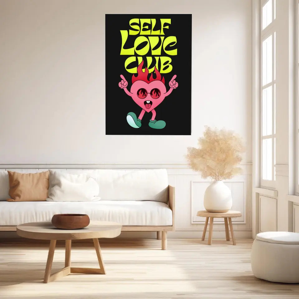 Affiche et Tableau Moderne Self Love Club Coeur