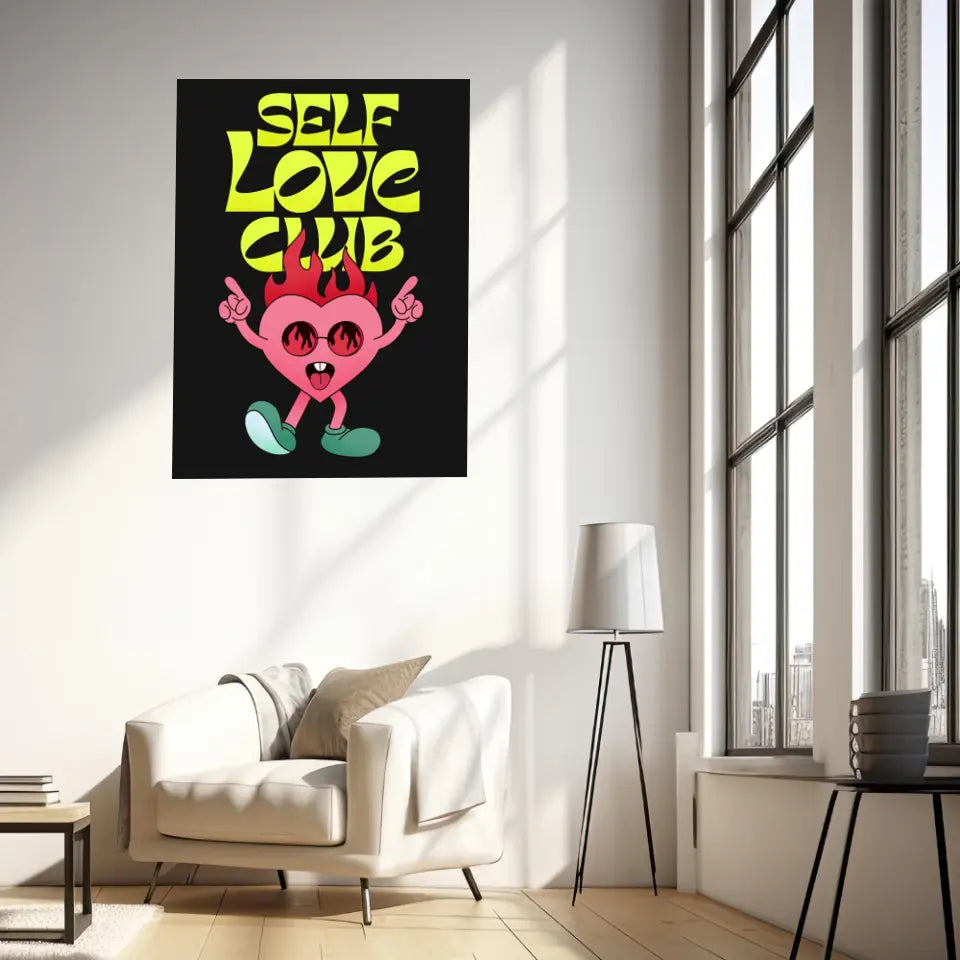 Affiche et Tableau Moderne Self Love Club Coeur