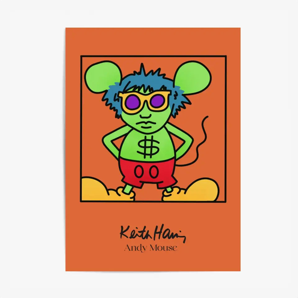 Affiche et Tableau Moderne Keith Haring Andy Mouse
