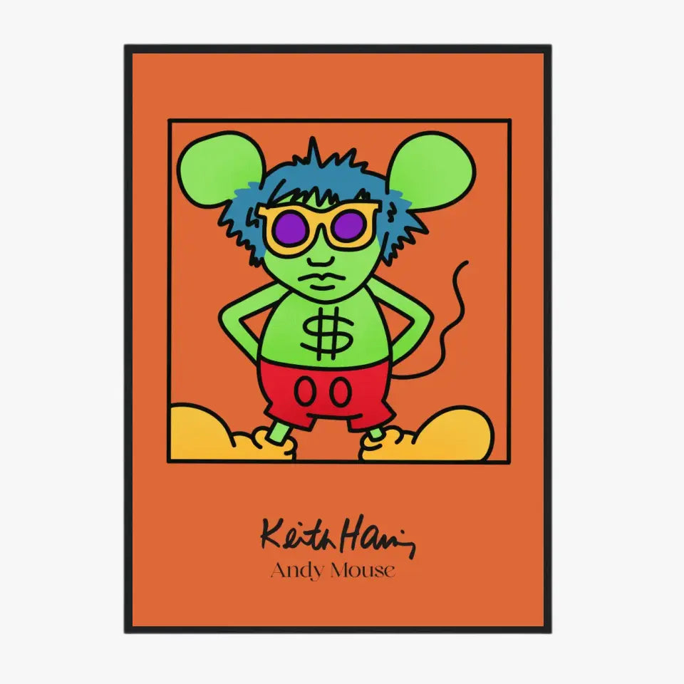 Affiche et Tableau Moderne Keith Haring Andy Mouse