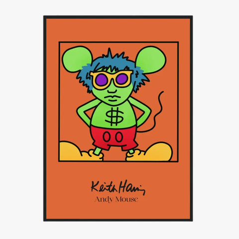 Affiche et Tableau Moderne Keith Haring Andy Mouse