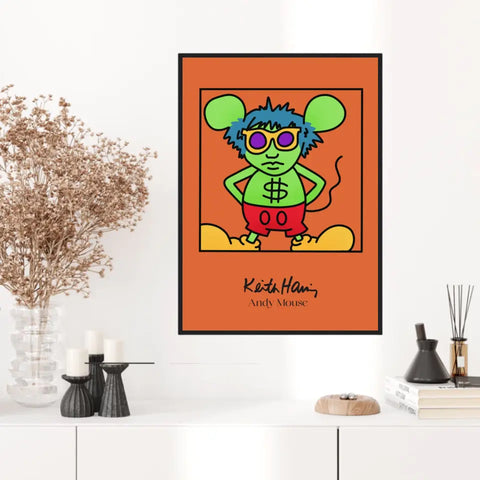 Affiche et Tableau Moderne Keith Haring Andy Mouse