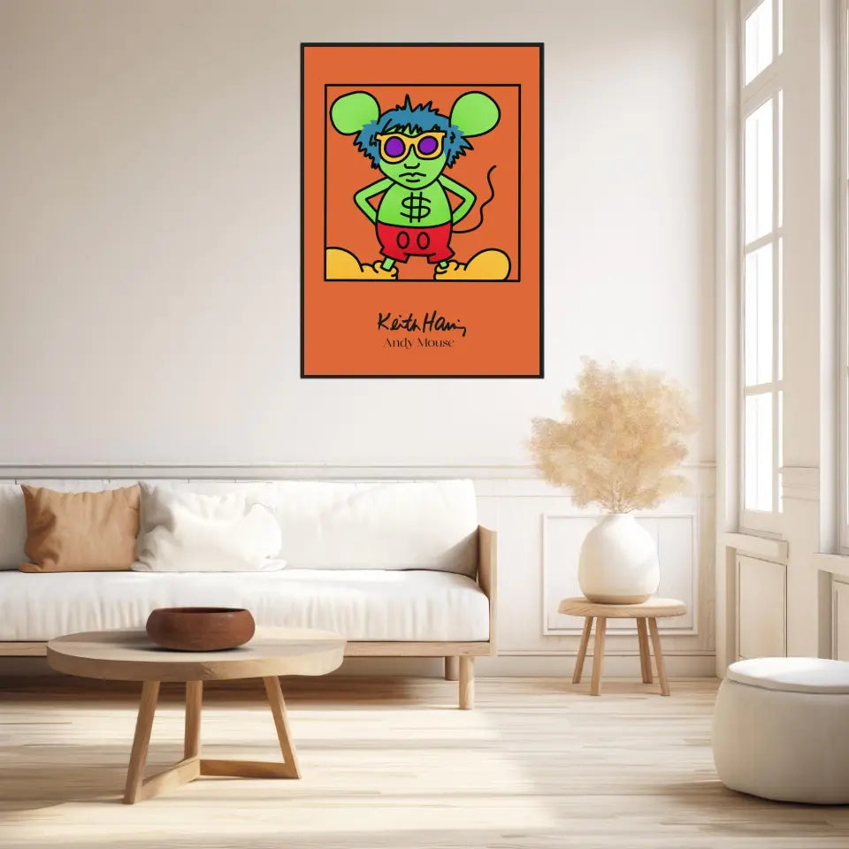 Affiche et Tableau Moderne Keith Haring Andy Mouse