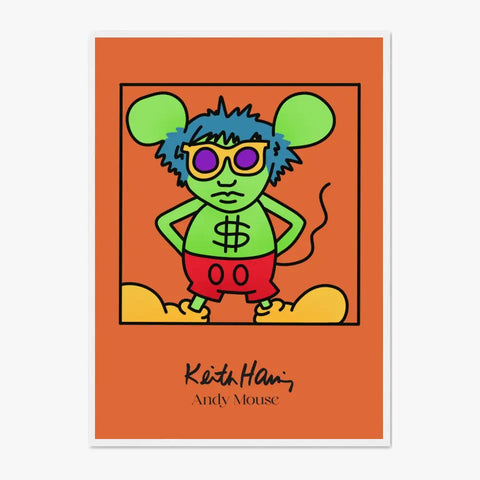 Affiche et Tableau Moderne Keith Haring Andy Mouse