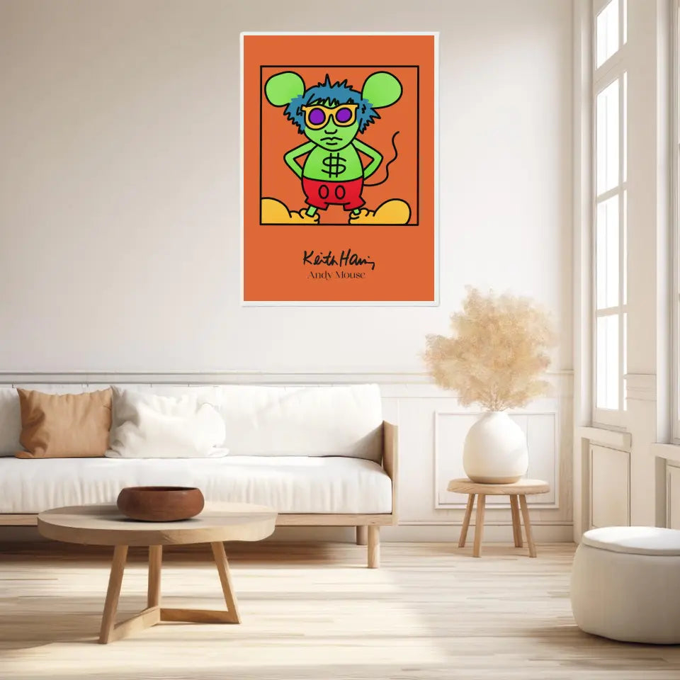 Affiche et Tableau Moderne Keith Haring Andy Mouse
