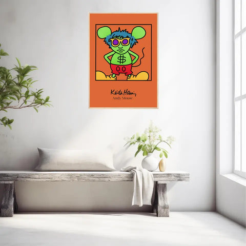 Affiche et Tableau Moderne Keith Haring Andy Mouse