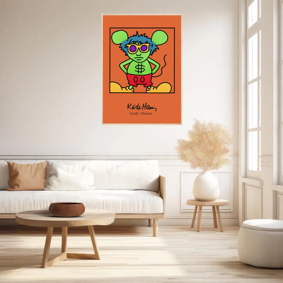 Affiche et Tableau Moderne Keith Haring Andy Mouse