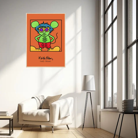 Affiche et Tableau Moderne Keith Haring Andy Mouse