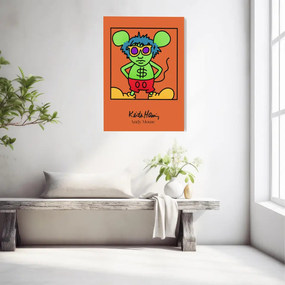 Affiche et Tableau Moderne Keith Haring Andy Mouse