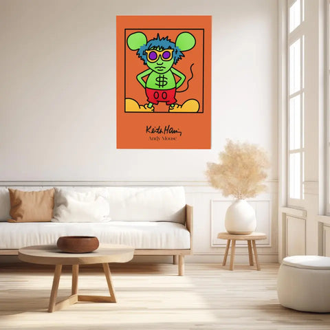 Affiche et Tableau Moderne Keith Haring Andy Mouse