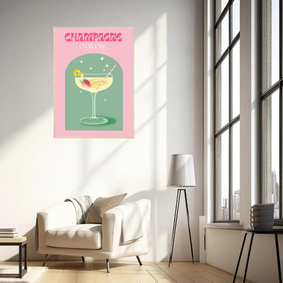 Affiche et Tableau Moderne Cocktail Champagne