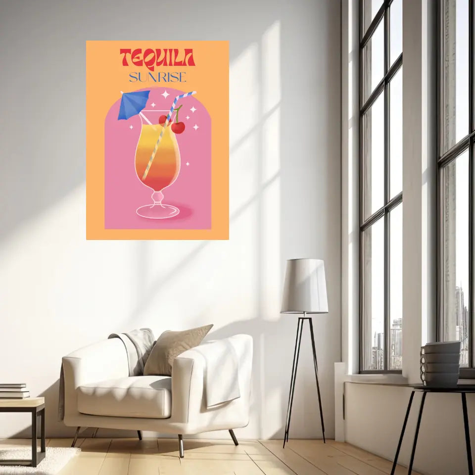 Affiche et Tableau Moderne Cocktail Tequila Sunrise